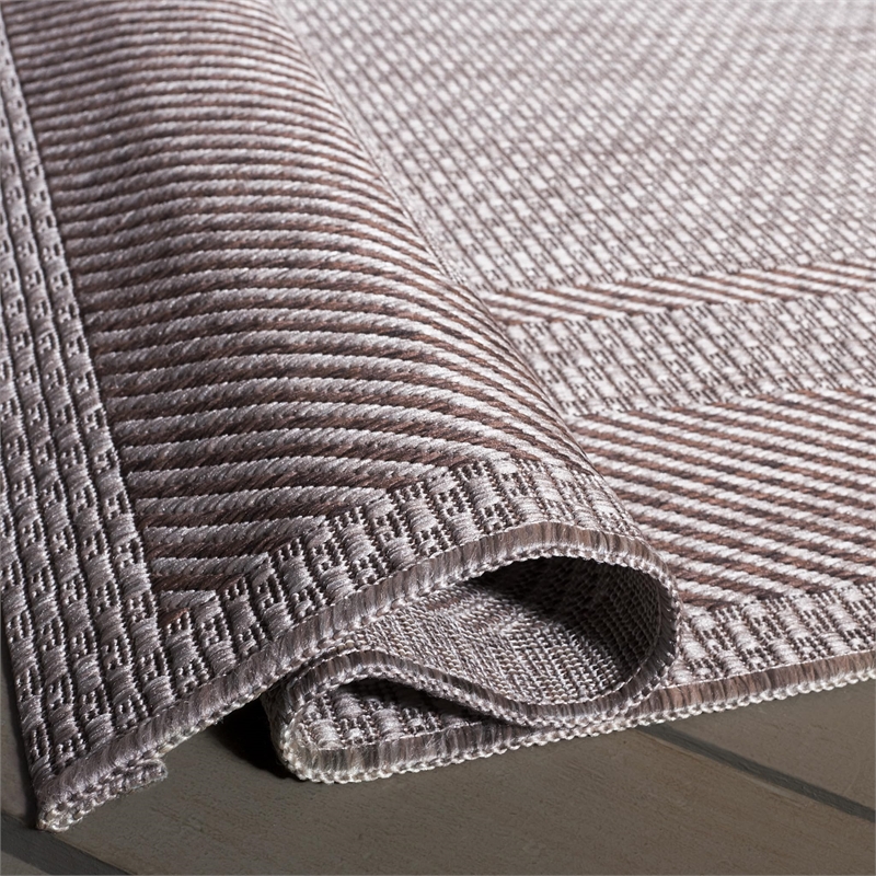 Pemberly Row Polypropylene Beige Indoor Outdoor Rug - 2' x 3'7