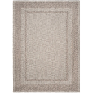 Pemberly Row Polypropylene Beige Indoor Outdoor Rug - 8' x 11'