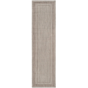 Pemberly Row Polypropylene Beige Indoor Outdoor Rug - Runner 2'3&quot x 12'
