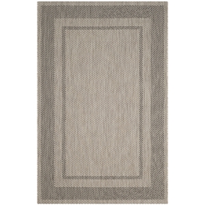 Pemberly Row Polypropylene Beige Indoor Outdoor Rug - 53 x 77