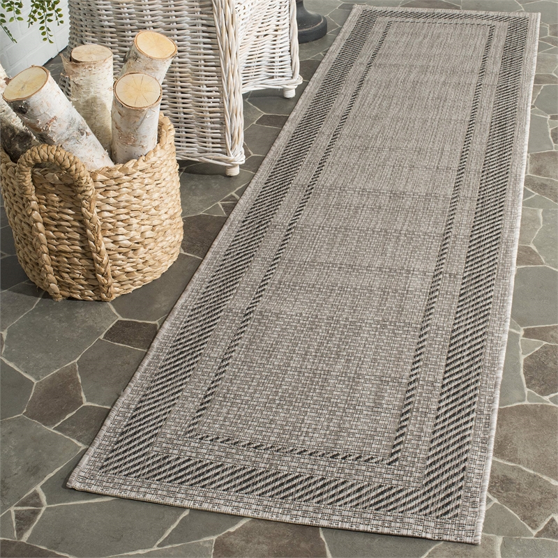 Pemberly Row Polypropylene Beige Indoor Outdoor Rug - Runner 23 x 12