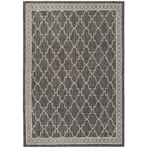 Pemberly Row Polypropylene Black Indoor Outdoor Rug - 5'3&quot x 7'7&quot