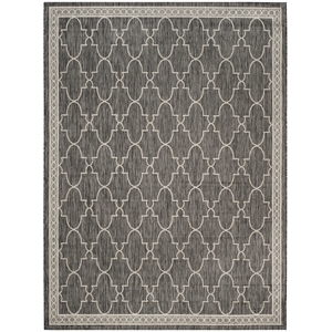Pemberly Row Polypropylene Black Indoor Outdoor Rug - 9' x 12'
