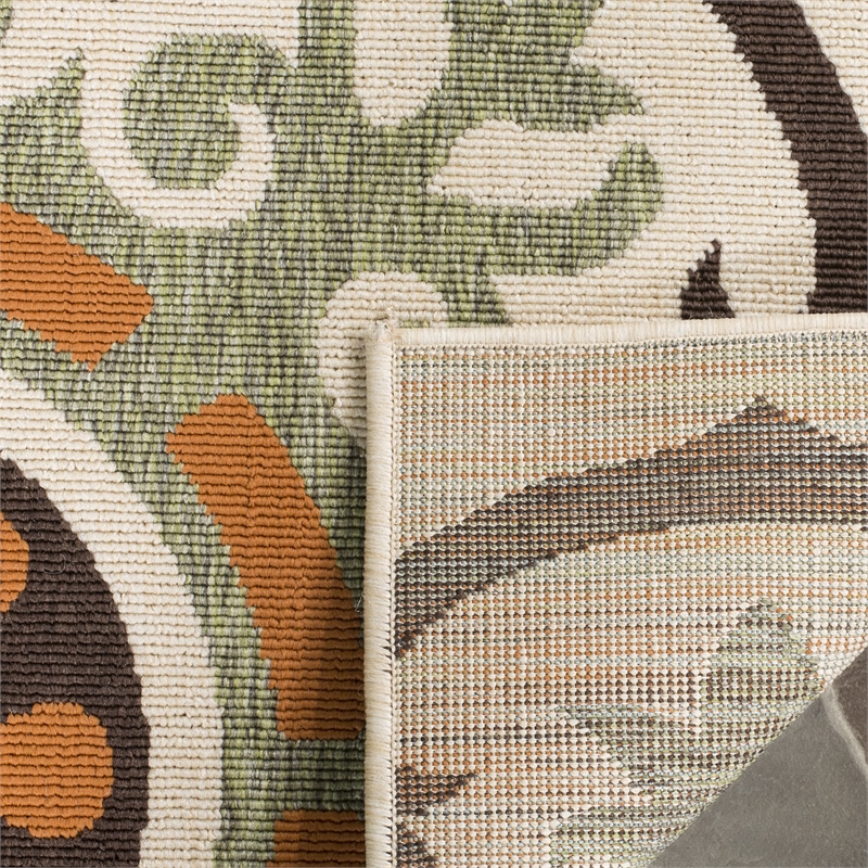 Pemberly Row Polypropylene Cream Indoor Outdoor Rug - 4' x 5'7