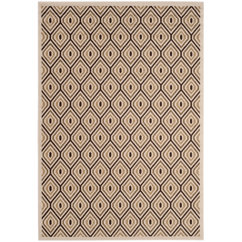 Pemberly Row Polypropylene Cream Indoor Outdoor Rug - 4' x 5'7