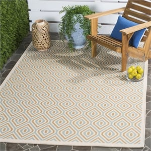 Pemberly Row Polypropylene Cream Indoor Outdoor Rug - 5'3&quot x 7'7&quot