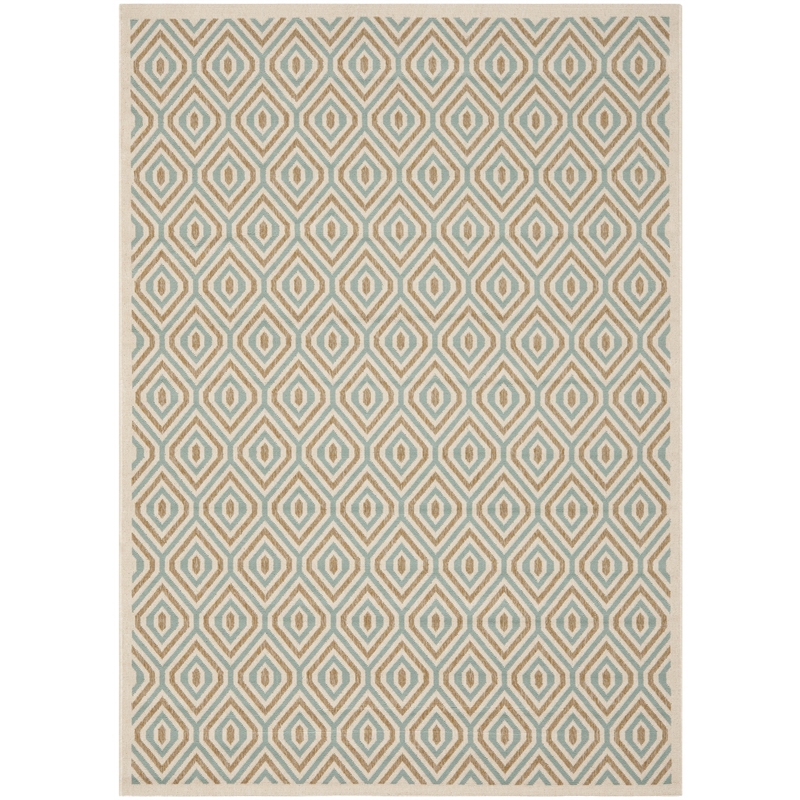Pemberly Row Polypropylene Cream Indoor Outdoor Rug - 6'7
