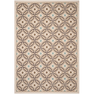 Pemberly Row Polypropylene Cream Indoor Outdoor Rug - 6'7&quot x 9'6&quot