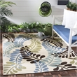 Pemberly Row Polypropylene Cream Indoor Outdoor Rug - 8' x 11'2
