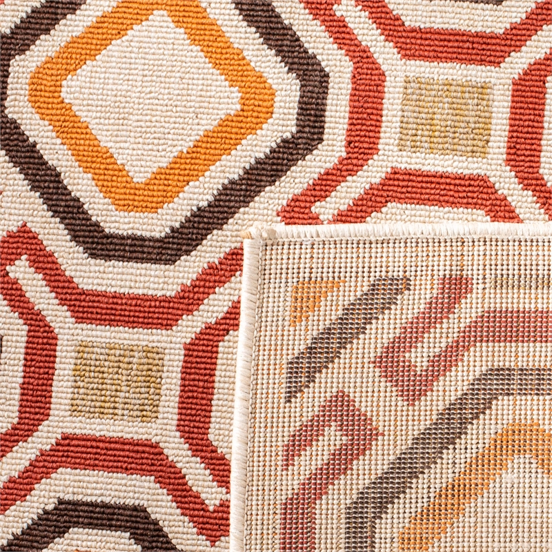 Pemberly Row Polypropylene Creme Indoor Outdoor Rug - 5'3