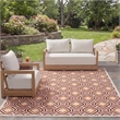 Pemberly Row Polypropylene Creme Indoor Outdoor Rug - 8' x 11'2