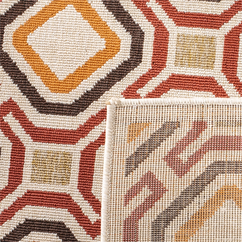 Pemberly Row Polypropylene Creme Indoor Outdoor Rug - 8' x 11'2
