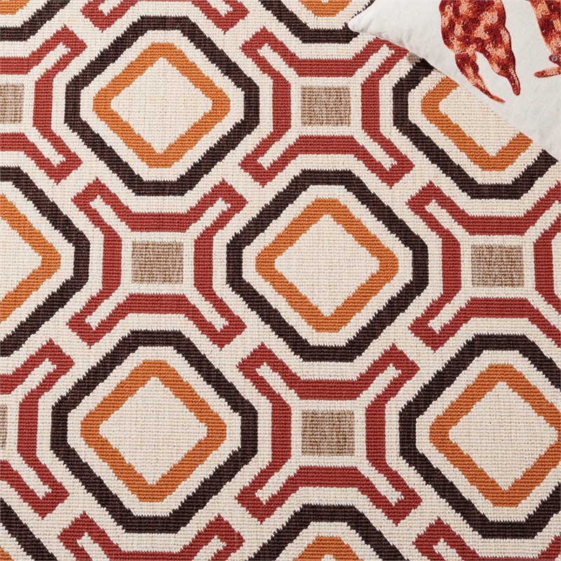 Pemberly Row Polypropylene Creme Indoor Outdoor Rug - 8' x 11'2