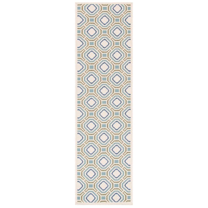 Pemberly Row Polypropylene Cream Indoor Outdoor Rug - 2'7