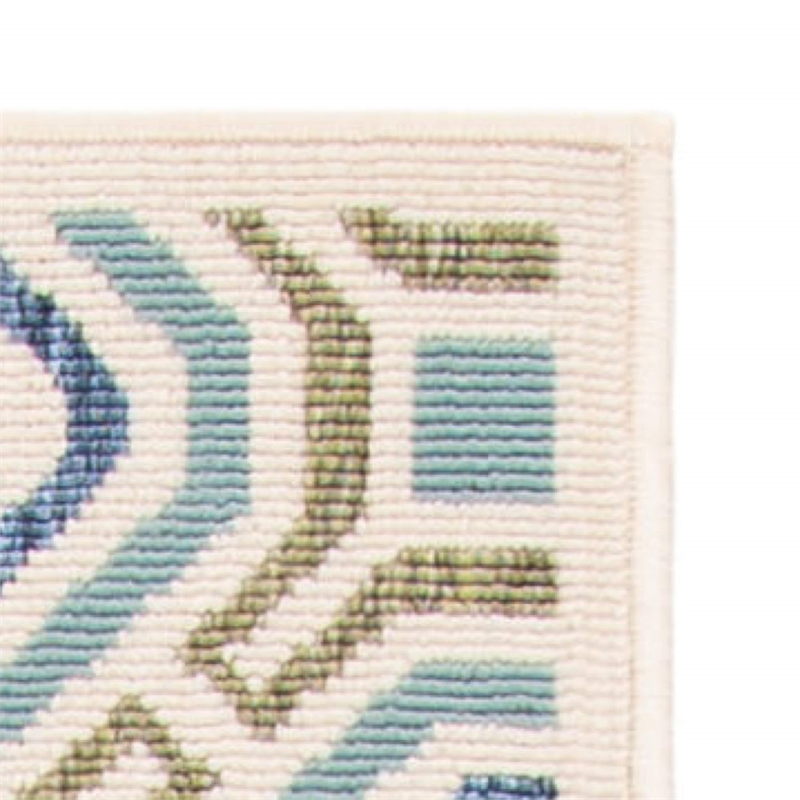 Pemberly Row Polypropylene Cream Indoor Outdoor Rug - 2'7