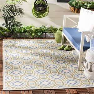 Pemberly Row Polypropylene Cream Indoor Outdoor Rug - 4' x 5'7&quot