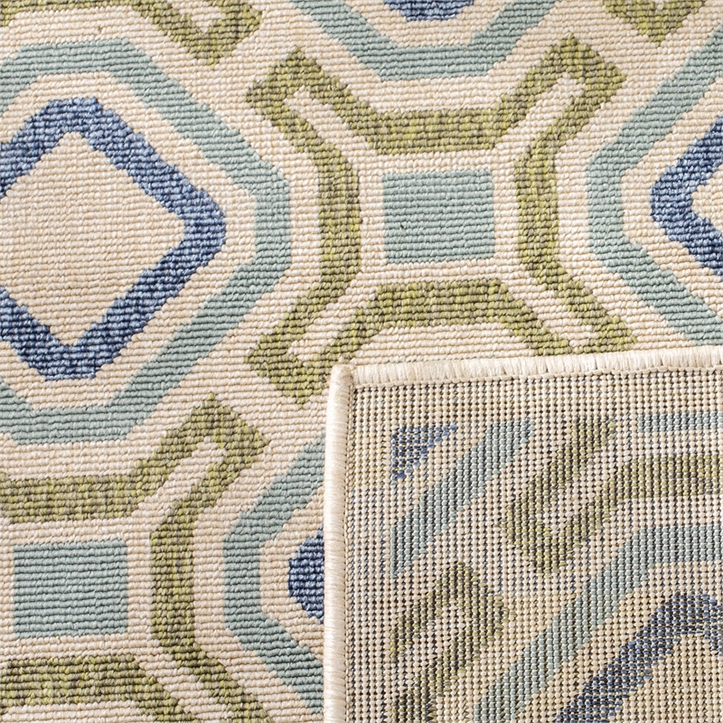 Pemberly Row Polypropylene Cream Indoor Outdoor Rug - 4' x 5'7