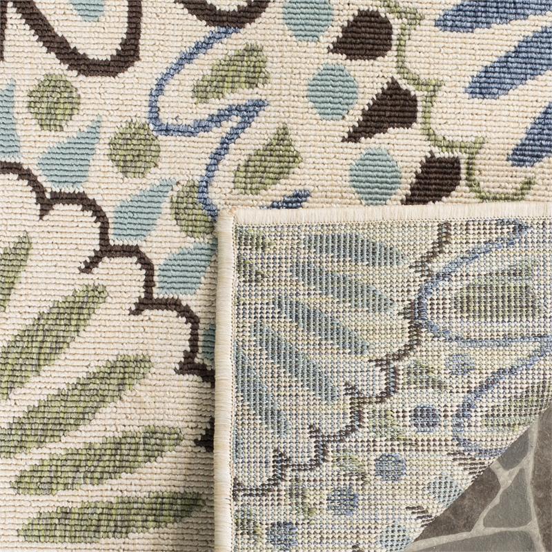 Pemberly Row Polypropylene Cream Indoor Outdoor Rug - Runner 2'3