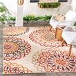 Pemberly Row Polypropylene Creme Indoor Outdoor Rug - 6'7
