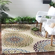 Pemberly Row Polypropylene Cream Indoor Outdoor Rug - 8' x 11'2