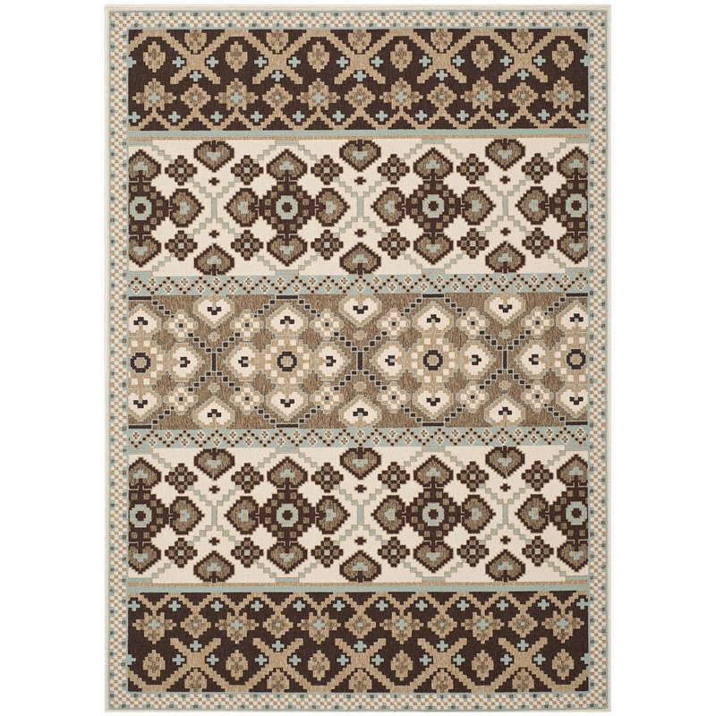 Pemberly Row Polypropylene Cream Indoor Outdoor Rug - 6'7