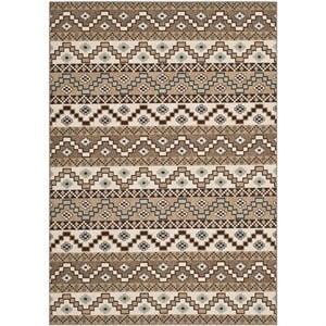Pemberly Row Polypropylene Creme Indoor Outdoor Rug - 8' x 11'2&quot
