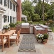 Pemberly Row Polypropylene Blue Indoor Outdoor Rug - Runner 2'3