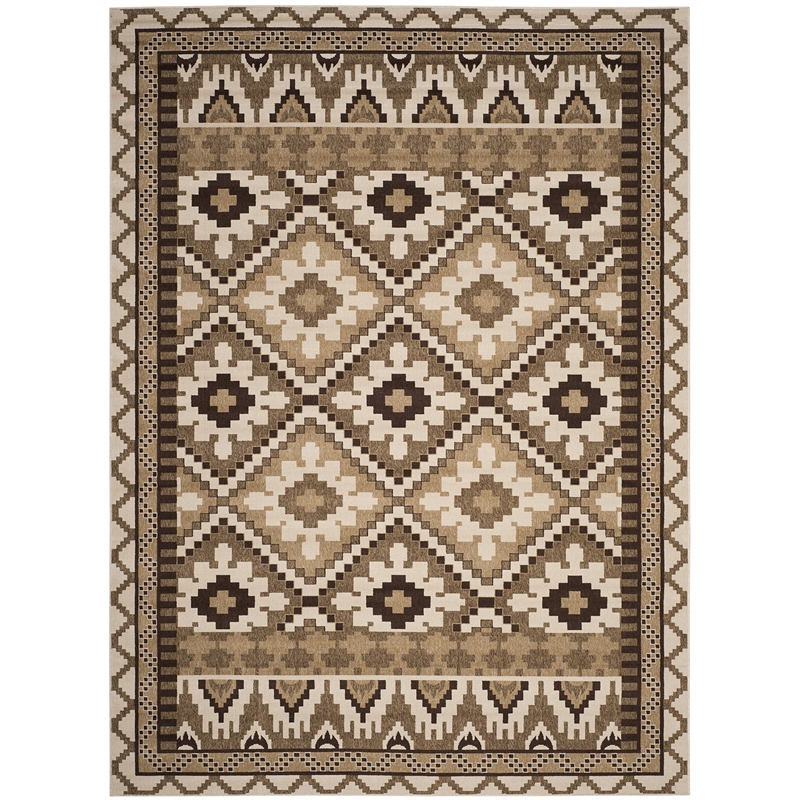 Pemberly Row Polypropylene Creme Indoor Outdoor Rug - 6'7
