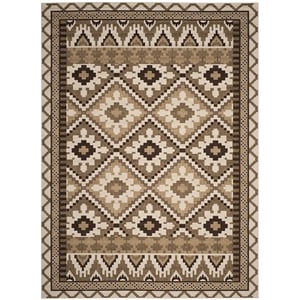 Pemberly Row Polypropylene Creme Indoor Outdoor Rug - 6'7&quot x 9'6&quot