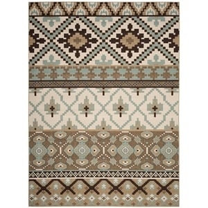 Pemberly Row Polypropylene Creme Indoor Outdoor Rug - 6'7&quot x 9'6&quot