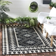 Pemberly Row Polypropylene Black Indoor Outdoor Rug - 4' x 5'7