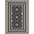 Pemberly Row Polypropylene Black Indoor Outdoor Rug - 4' x 5'7