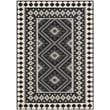 Pemberly Row Polypropylene Black Indoor Outdoor Rug - 5'3