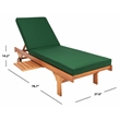 Pemberly Row Mid-Century Wood Lounge Chair in Natural / Green