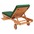 Pemberly Row Mid-Century Wood Lounge Chair in Natural / Green