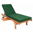 Pemberly Row Mid-Century Wood Lounge Chair in Natural / Green