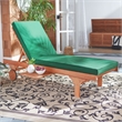 Pemberly Row Mid-Century Wood Lounge Chair in Natural / Green