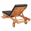 Pemberly Row Mid-Century Wood Lounge Chair in Natural / Black