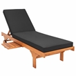 Pemberly Row Mid-Century Wood Lounge Chair in Natural / Black