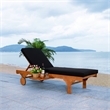 Pemberly Row Mid-Century Wood Lounge Chair in Natural / Black