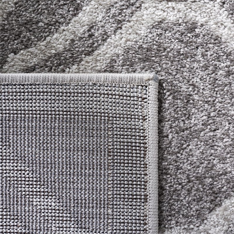 Pemberly Row Polypropylene Grey Indoor Outdoor Rug - 9' x 12'