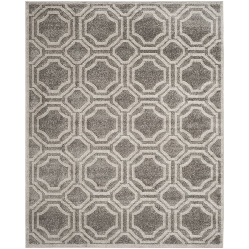 Pemberly Row Polypropylene Grey Indoor Outdoor Rug - 10' x 14'