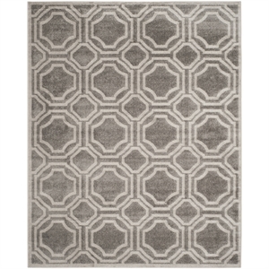 Pemberly Row Polypropylene Grey Indoor Outdoor Rug - 10' x 14'