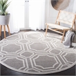Pemberly Row Polypropylene Grey Indoor Outdoor Rug - Round 7'