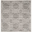 Pemberly Row Polypropylene Grey Indoor Outdoor Rug - Square 5'