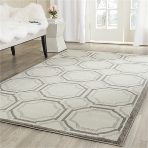 Pemberly Row Polypropylene Ivory Indoor Outdoor Rug - 3' x 5'