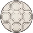 Pemberly Row Polypropylene Ivory Indoor Outdoor Rug - Round 7'