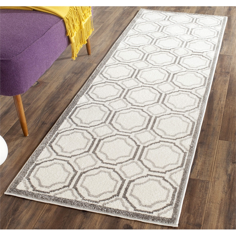Pemberly Row Polypropylene Ivory Indoor Outdoor Rug - Runner 2'3