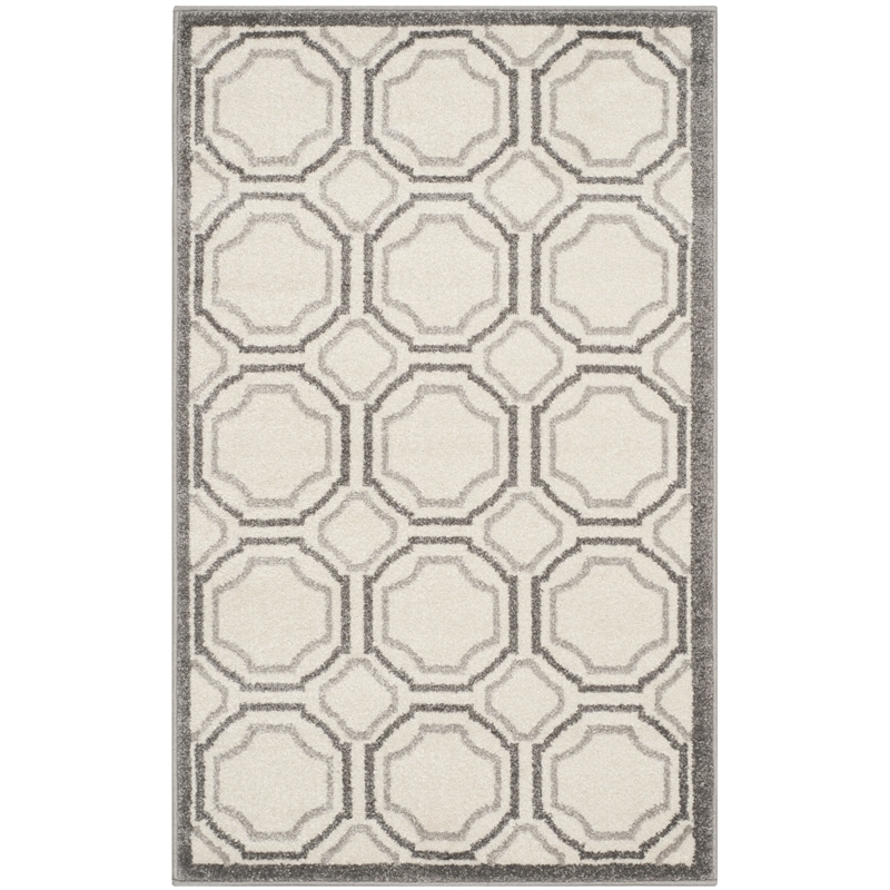 Pemberly Row Polypropylene Ivory Indoor Outdoor Rug - Runner 2'6
