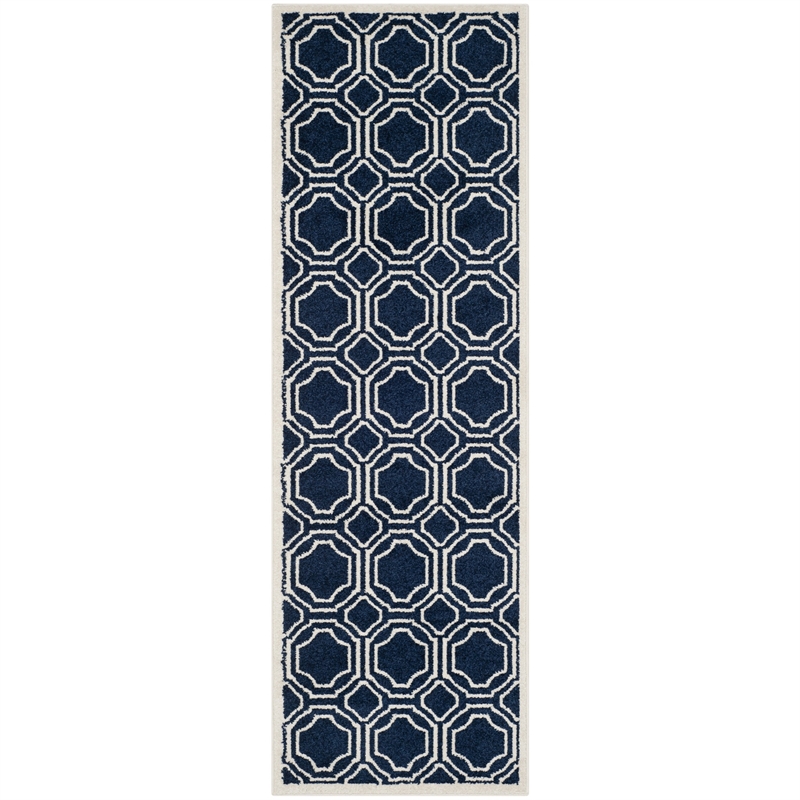 Pemberly Row Polypropylene Navy Indoor Outdoor Rug - 2'3
